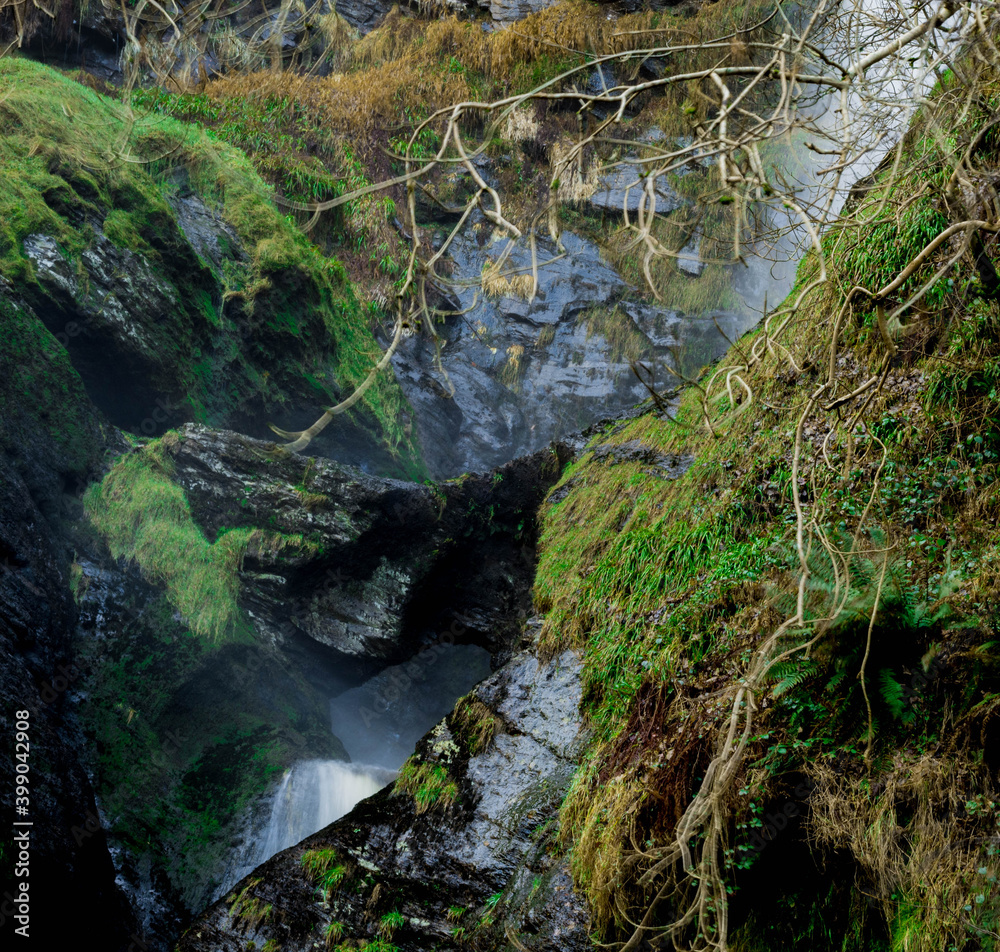 Pistyll Rhaeadr, Wales waterfall in december Pistyll Rhaeadr, Wales waterfall in december