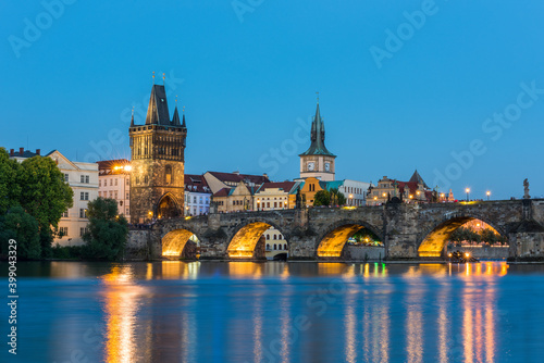 Charles Bridge and Vltava River at Prague. © resul