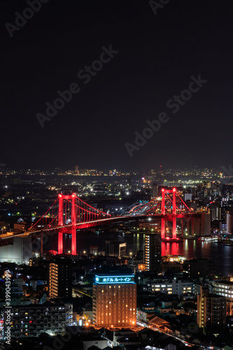高塔山公園から見た北九州市内の夜景（新日本三大夜景） 福岡県 Kitakyusyu city Night view seen from Takatoyama Park © M・H