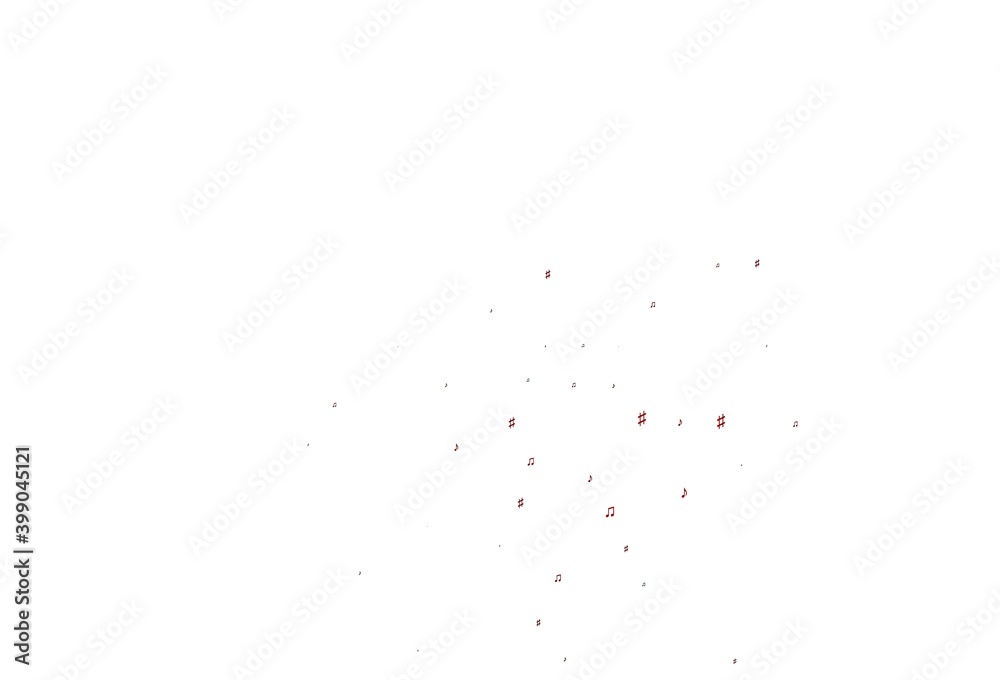 Light Red vector texture with musical notes.