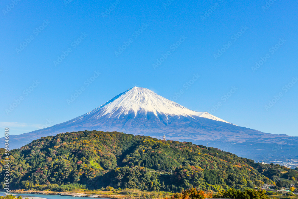 静岡県富士川からの富士山