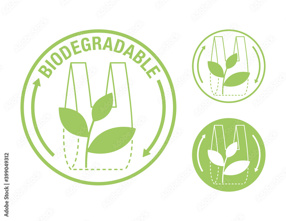 Biodegradable sign - packet turns to plant branch Biodegradable sign - packet turns to plant branch