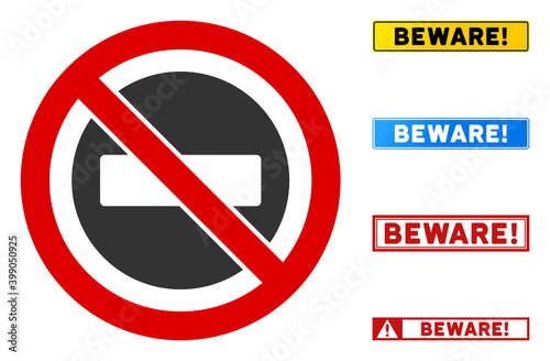 No Stop Sign with titles in rectangular frames. Illustration style is a flat iconic symbol inside red crossed circle on a white background. Simple No Stop Sign vector sign, designed for rules,