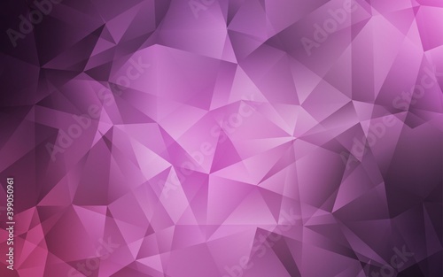 Light Purple, Pink vector abstract mosaic background. A sample with polygonal shapes. Completely new template for your banner.