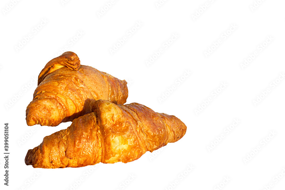 plain croissant isolated on a white background