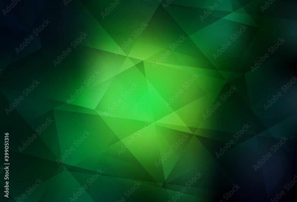 Obraz premium Dark Green vector polygon abstract background.