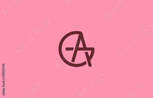connected letter G with A, AG, GA logo design photo
