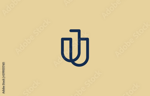 monogram connected letter JU, UJ logo design photo