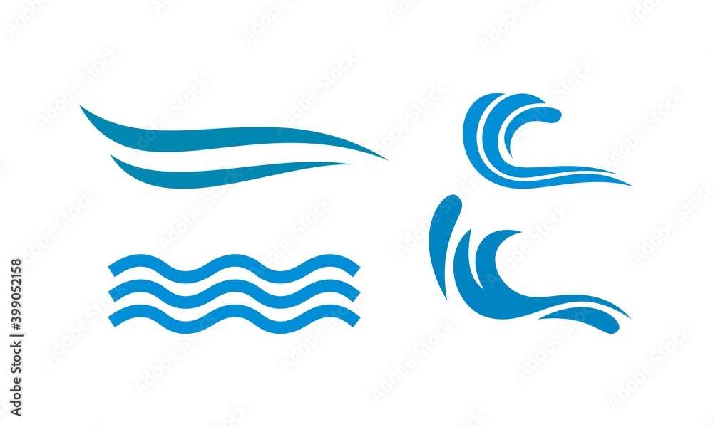 Obraz premium water wave set logo 