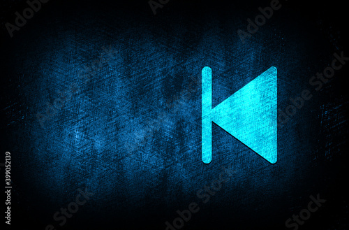 Previous track icon abstract blue background illustration digital texture design concept