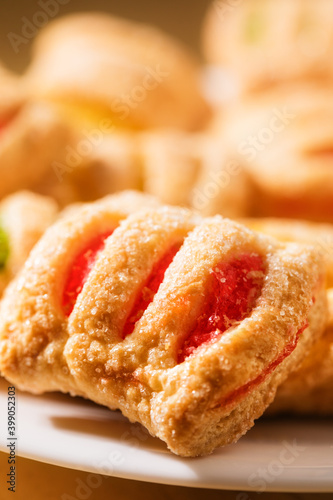 puff pastry cookies with jam