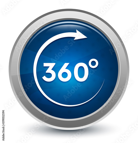 360 degrees rotate arrow icon starburst shiny blue round button illustration design concept