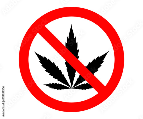 No marijuana, weed sign, no smoking of weed symbol and sign