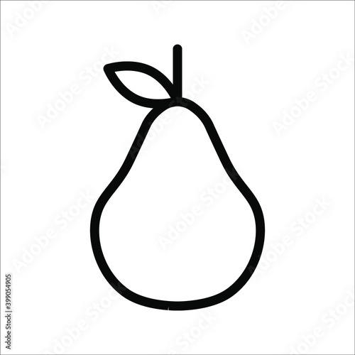 Pear icon on white background. color editable