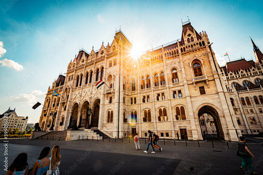 Hungarian parliament building, summer