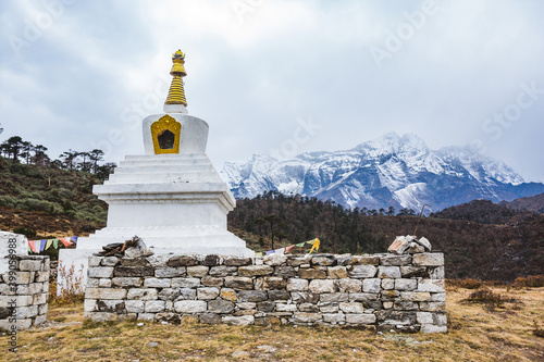 Buddhist stupa near Kumjung village in Nepal