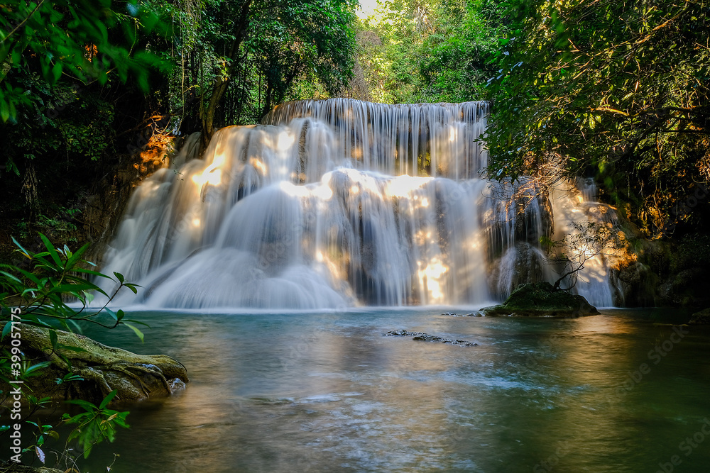 Huay Mae Khamin Waterfall, 3st floor, named Wangnapha, located at Srinakarin Dam National Park Kanchanaburi Province, Thailand