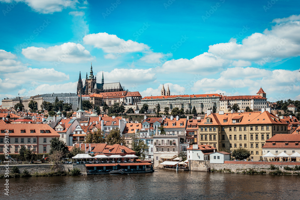 Castle, Charles Bridge, Prague, Czech Republic, summer, holiday 
