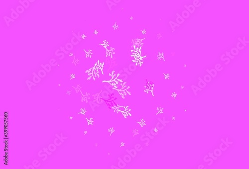 Light Purple vector doodle background with sakura.