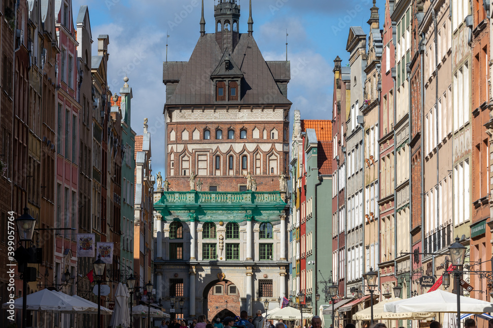  View of the Golden Gate, Prison Tower and  the Long Lane at the Main Town (Old Town) in Gdansk