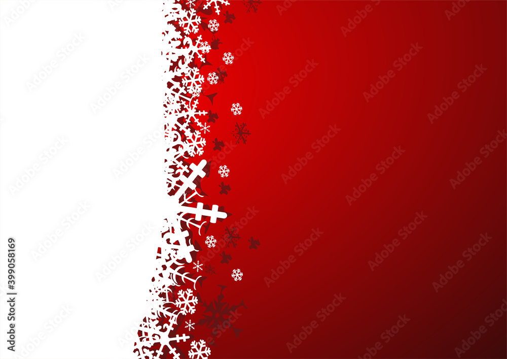 Christmas vector greeting card with snowflakes on red background Christmas vector greeting card with snowflakes on red background