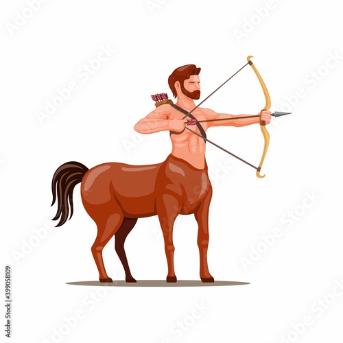 Centaur archer. mythical creature symbol for sagittarius zodiac character concept in cartoon illustration vector