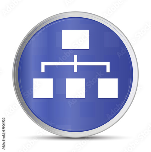 Network connections icon prime blue round button vector illustration design silver frame push button