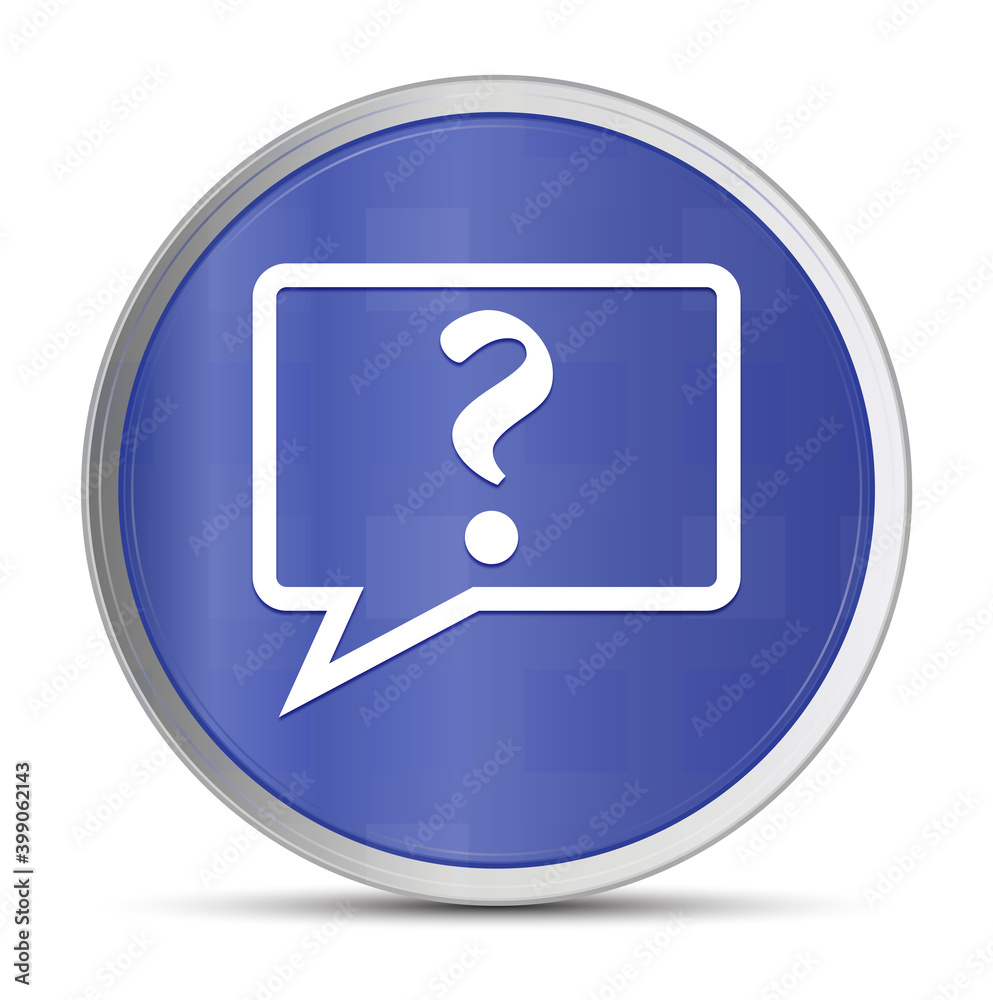 Question mark bubble icon prime blue round button vector illustration design silver frame push button Question mark bubble icon prime blue round button vector illustration design silver frame push button