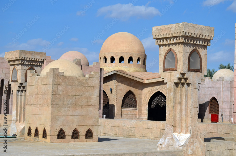 Al Mustafa mosque, a large Islamic temple in the city center. Sharm El Sheikh, Egypt 