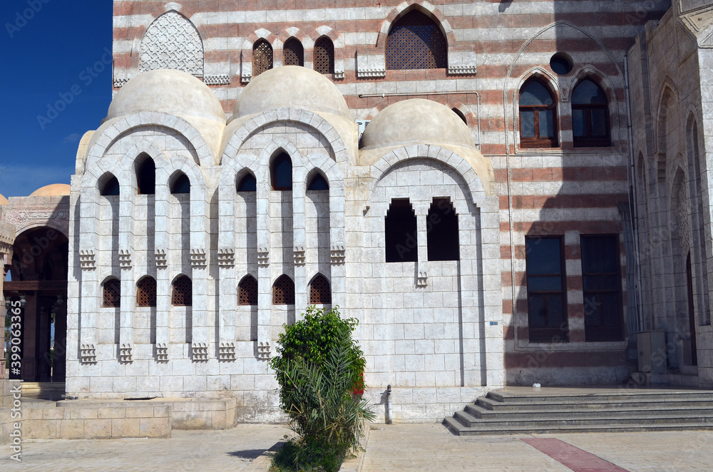 Al Mustafa mosque, a large Islamic temple in the city center. Sharm El Sheikh, Egypt 