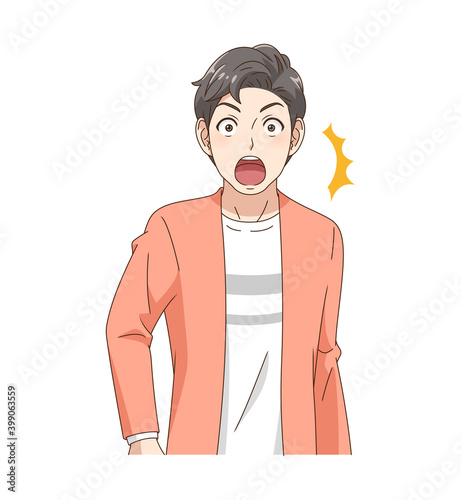 びっくり驚く男性