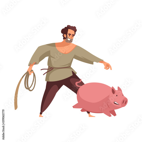Cartoon Medieval Farmer Illustration