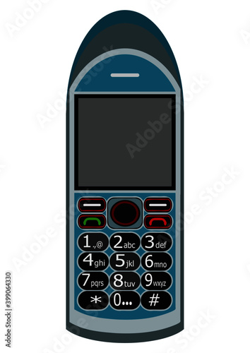 keypad mobile phone, vector illustration, isolated on white background.