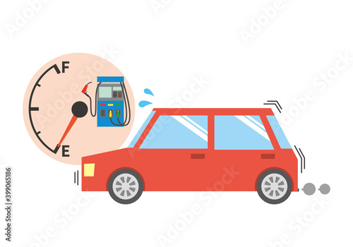 ガス欠寸前の車のイメージ