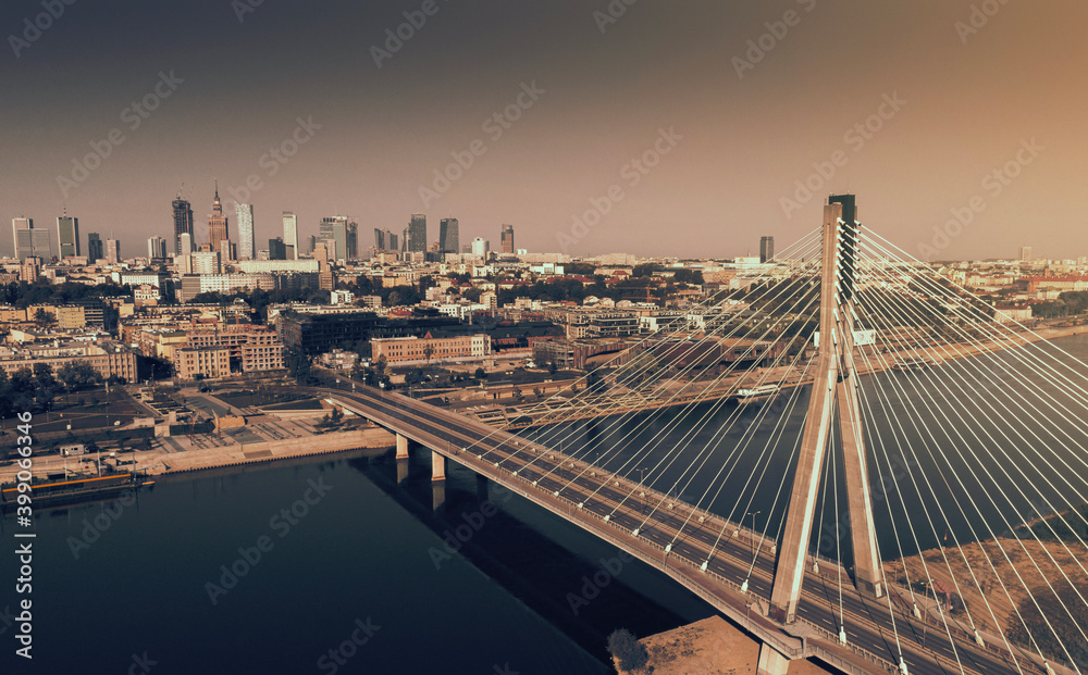 Bridge Świętokrzyski Warsaw - obrazy, fototapety, plakaty 