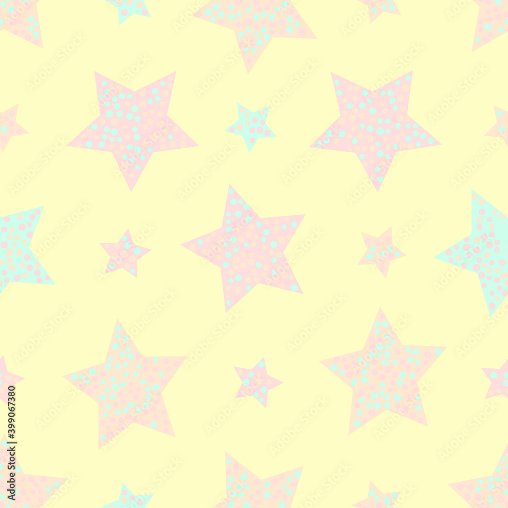Seamless star pattern. Beautiful textile or paper print. Vector illustration. Repeating cute background. Seamless star pattern. Beautiful textile or paper print. Vector illustration. Repeating cute background.