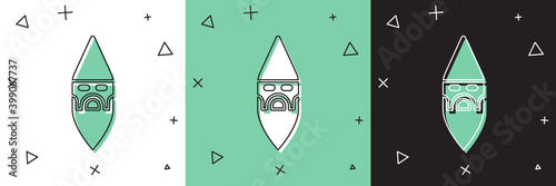 Set Wizard warlock icon isolated on white and green, black background. Vector.