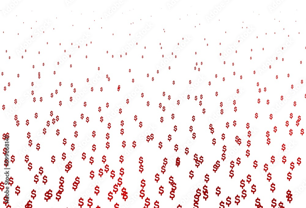 Obraz premium Light Red vector texture with financial symbols.