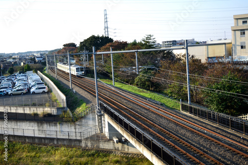 西武多摩湖線通過 美住陸橋付近