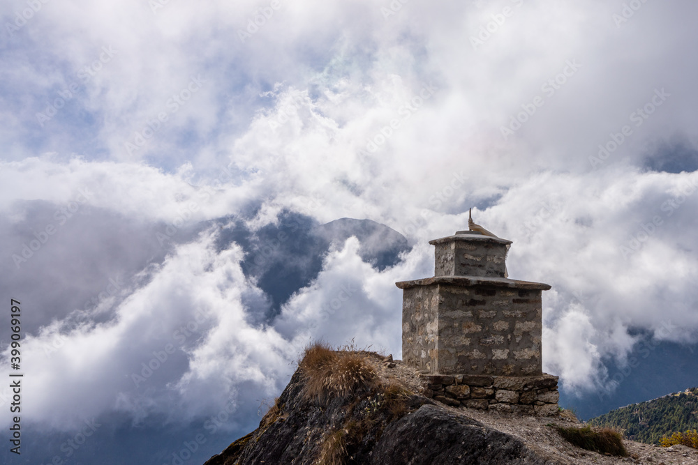 Chorten in the cloud, Khumbu Valley