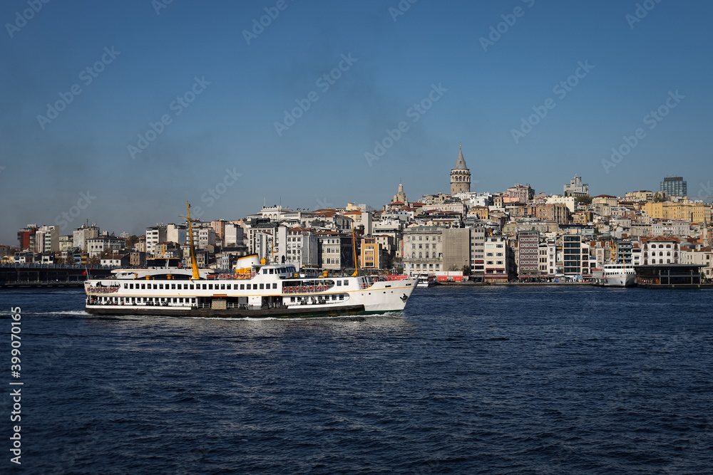 Galata Tower and Galata District in Istanbul, Turkey