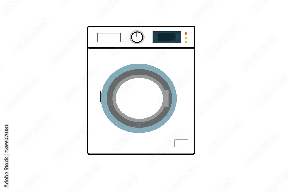 Illustration Of A Washing Machine With A Simple Modern Control Panel