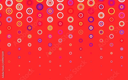 Light Red  Yellow vector template with circles.