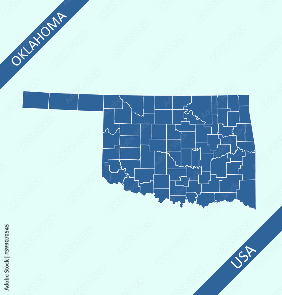 Oklahoma counties map vector outlines Stock Vector | Adobe Stock