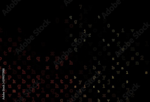 Dark Orange vector pattern with ABC symbols. © Dmitry