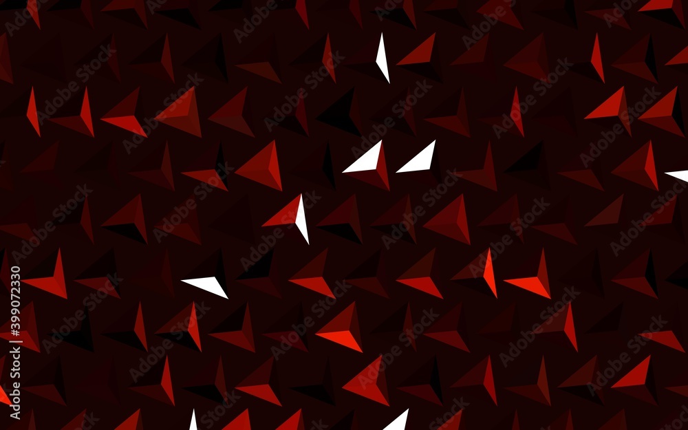 Naklejka premium Dark Red vector backdrop with lines, triangles.