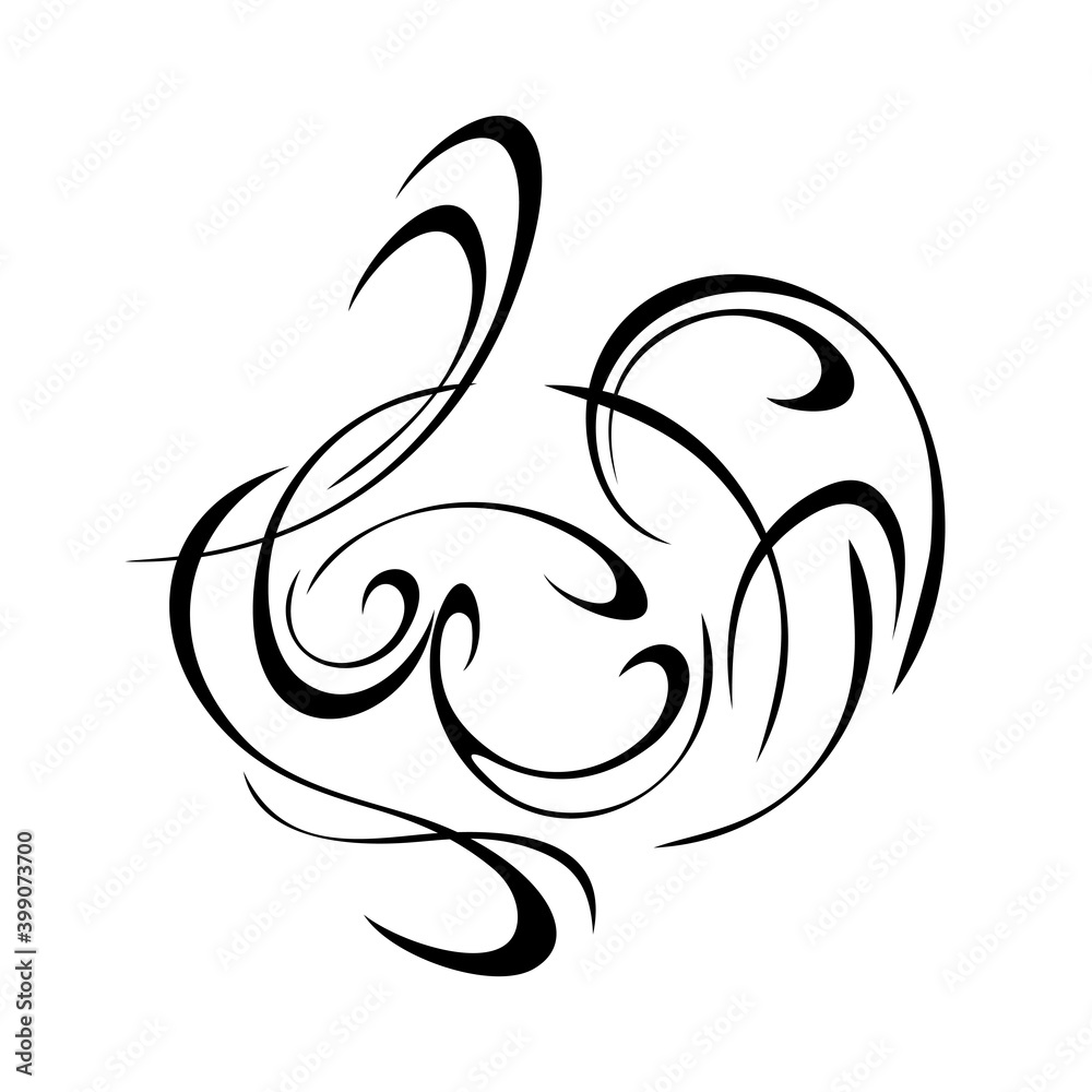 decorative abstract ornament with curls in black lines on a white background decorative abstract ornament with curls in black lines on a white background