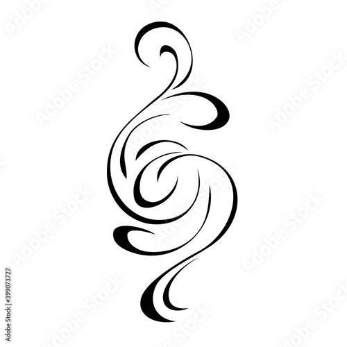 Fototapeta Naklejka Na Ścianę i Meble -  decorative abstract ornament with curls in black lines on a white background