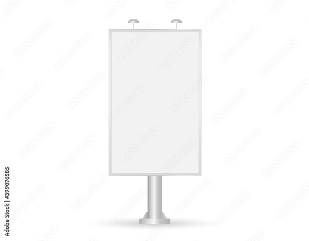 Vector realistic street Billboard isolated on white background. Mockup. vertical blank. Screen for presentation and design. Empty template. Front view. EPS 10. Vector realistic street Billboard isolated on white background. Mockup. vertical blank. Screen for presentation and design. Empty template. Front view. EPS 10.