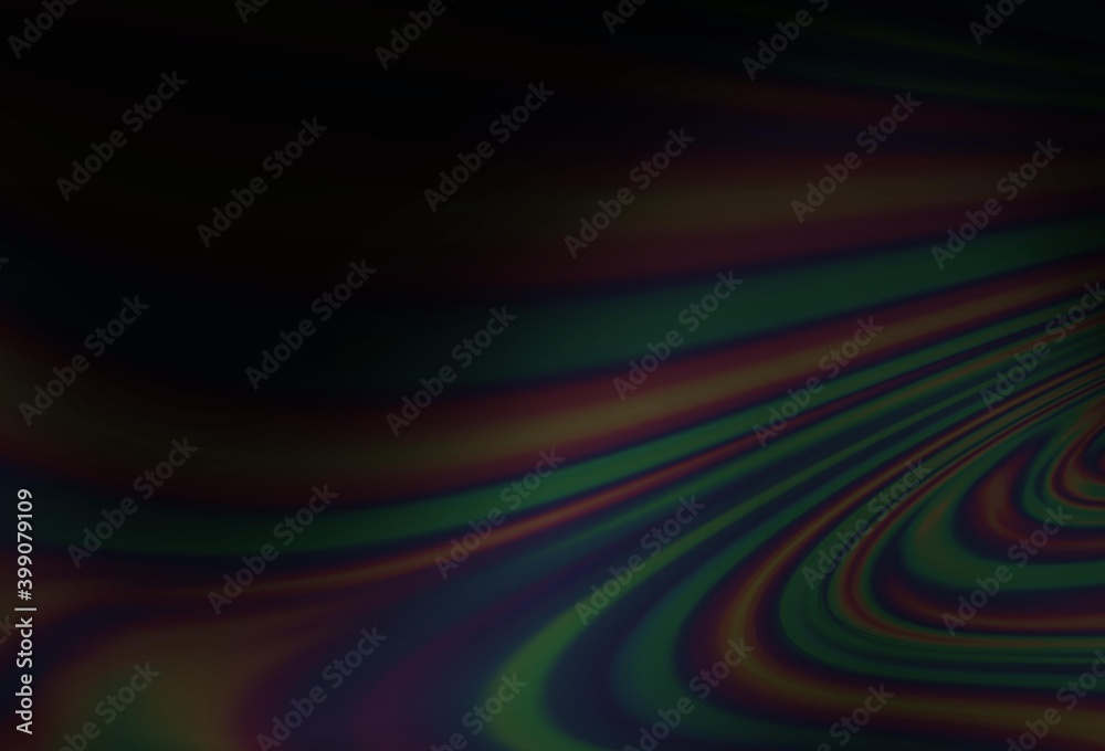 Fototapeta premium Dark Silver, Gray vector background with curved circles.